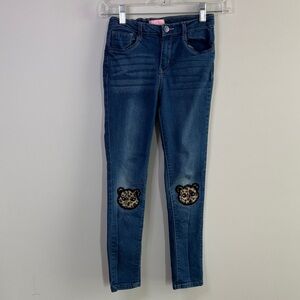 Freestyle kids size 10 Dark Blue Jeans with Leopard Accents